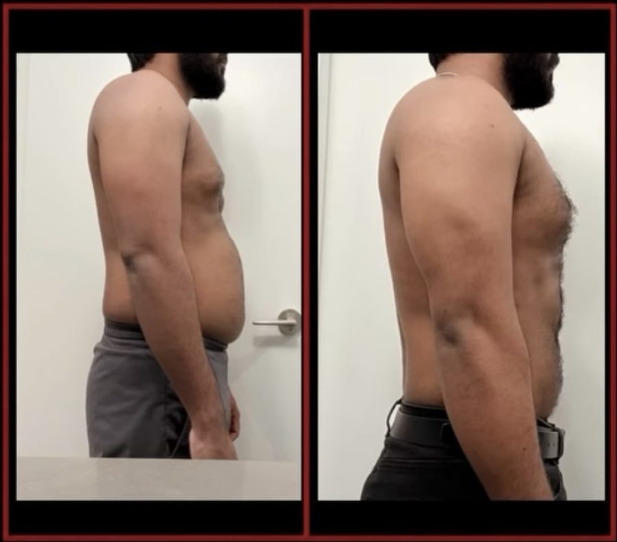 Client before and after: 9 kg lost in 12 weeks