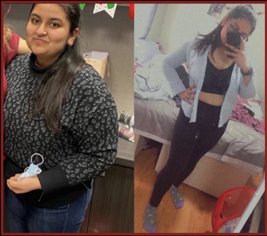 Client before and after: 15 kg lost in 16 weeks